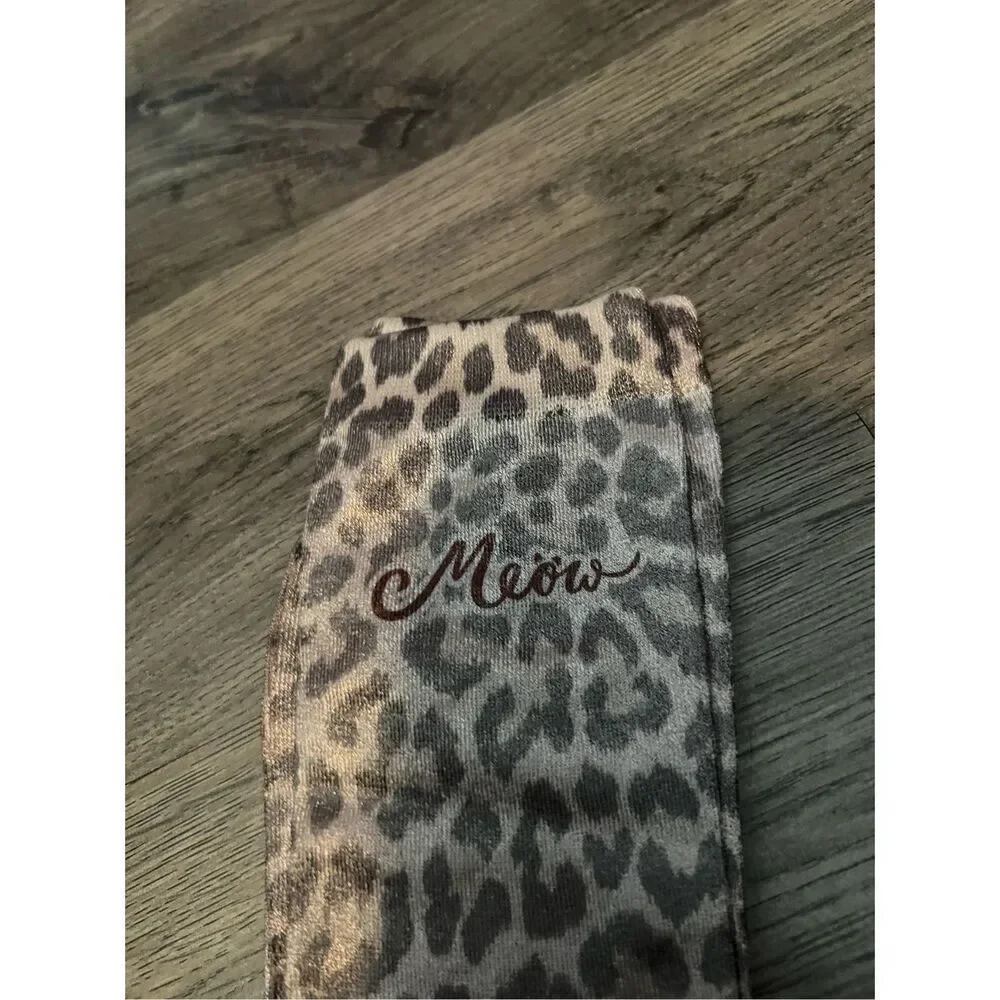 Kate Spade Leopard Meow Crew Socks Woman’s One Size (4-10)NEW